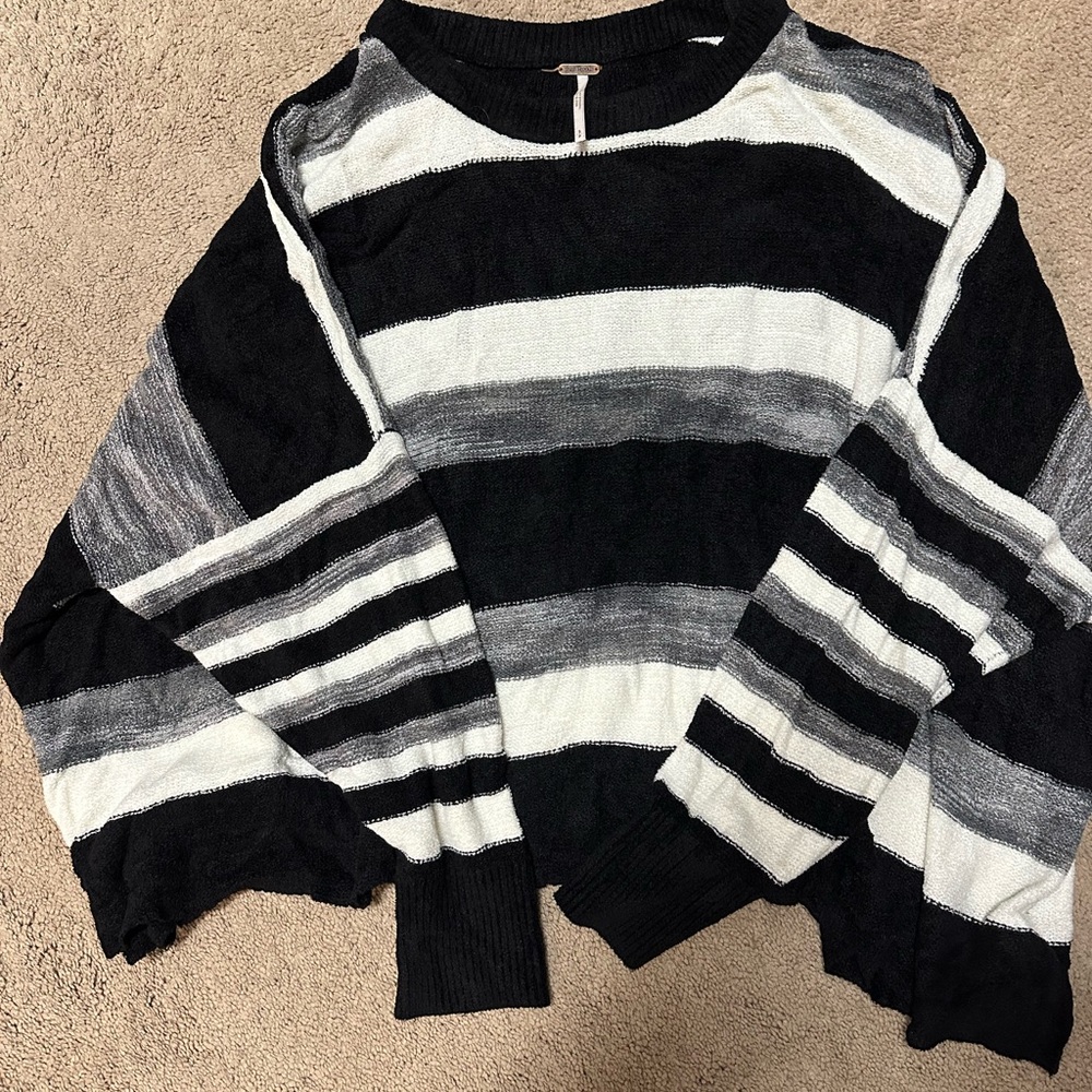 Free People Monochrome Striped Sweater
